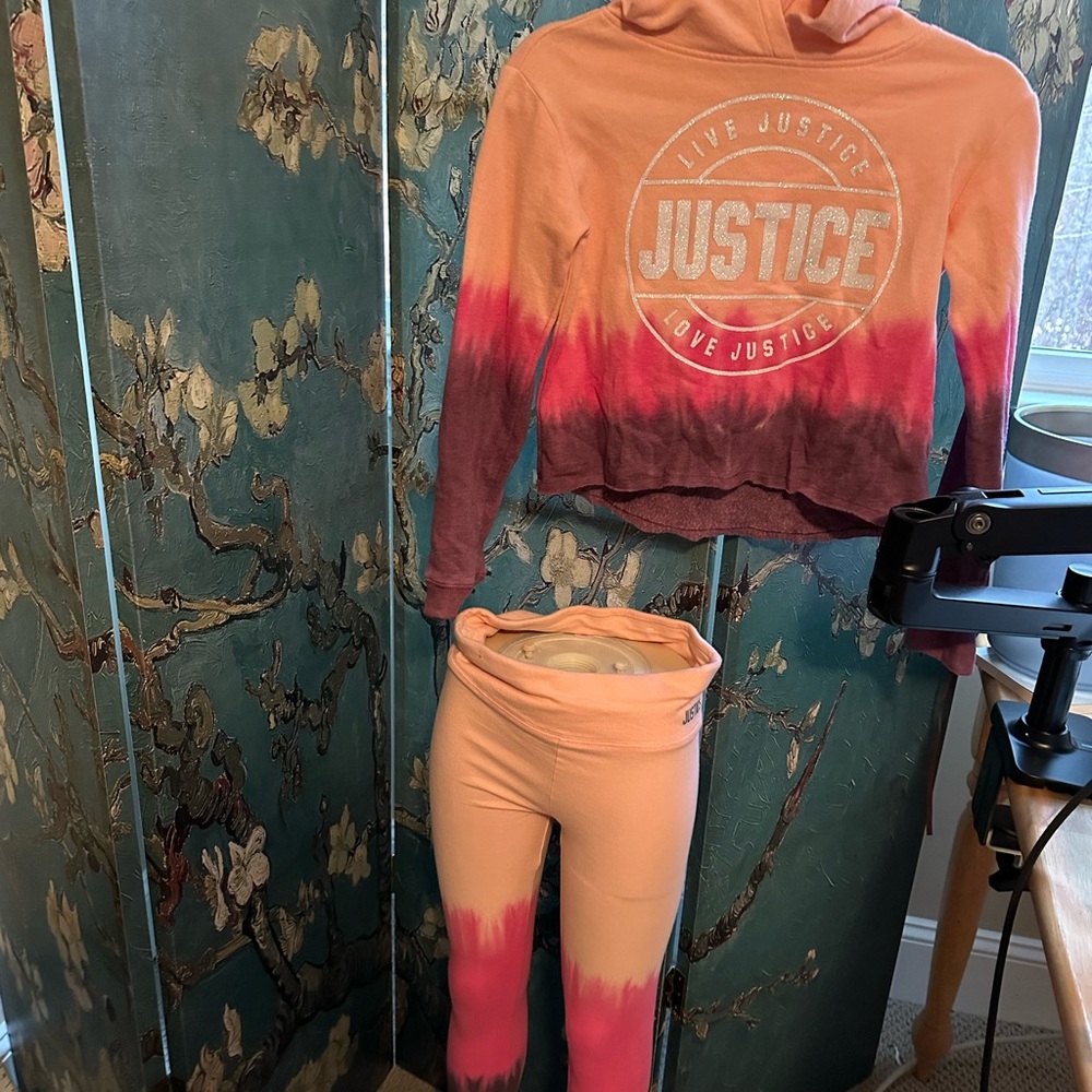Still like brand new shimmering crop hoodie with matching leggings!